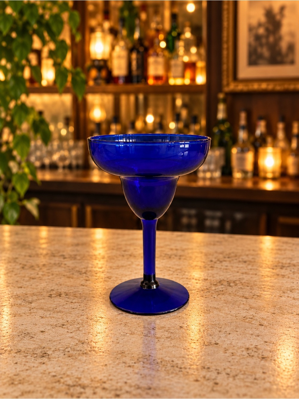 Cobalt Blue Glass Margarita Goblet - Unbranded